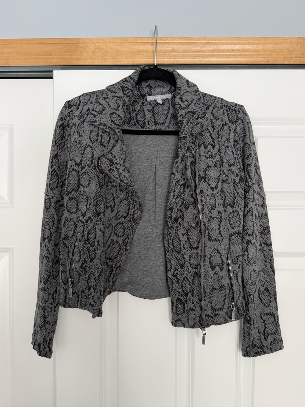 Women's Grey Snake-Print Blazer Jacket